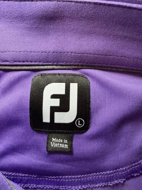 FootJoy FJ ⛳ Polo Shirt Mens Large Purple Golf Performance Stretch Short Sleeve - Picture 2 of 12